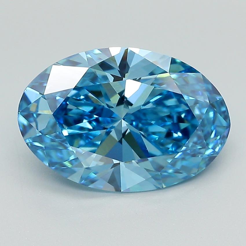 3.54 Ct. Fancy Vivid Blue Oval Lab Grown Diamond