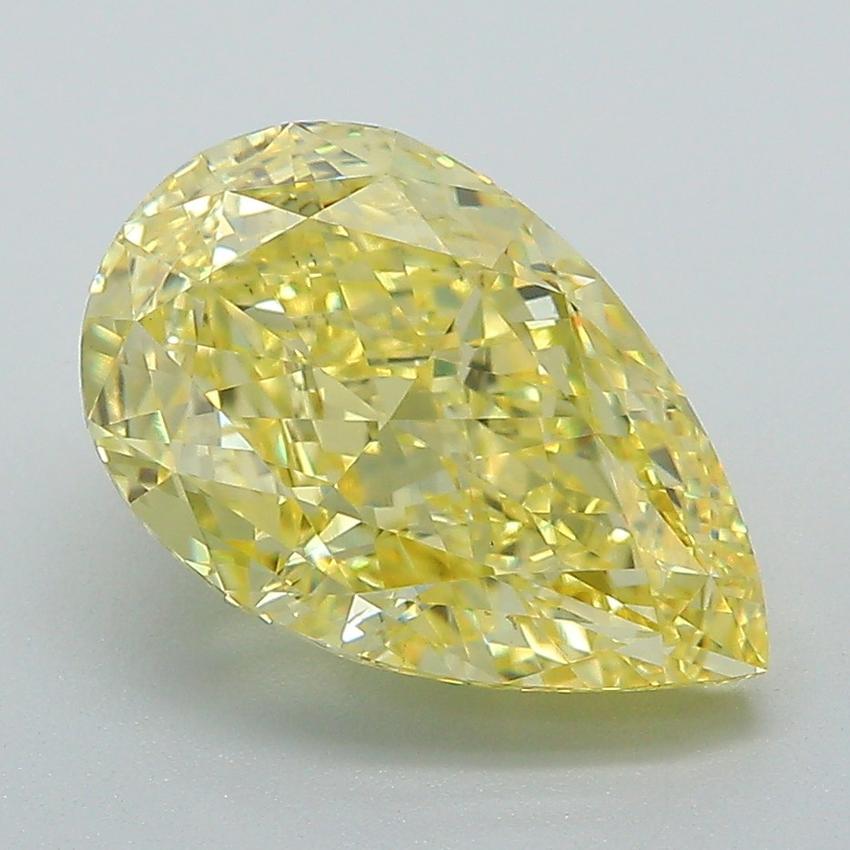 3.62 Ct. Fancy Vivid Yellow Pear Lab Grown Diamond