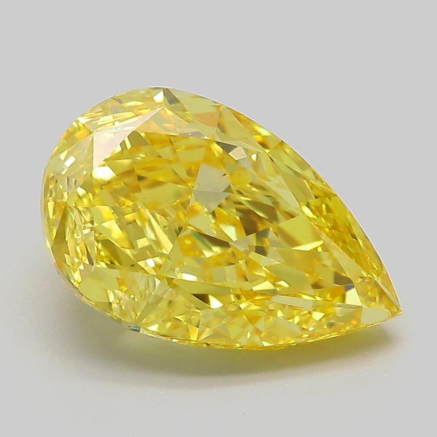 5.01 Ct. Fancy Vivid Yellow Pear Lab Grown Diamond