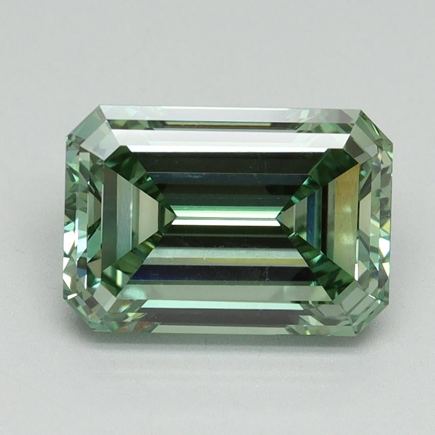 3.07 Ct. Fancy Vivid Pacific Green Emerald Lab Grown Diamond