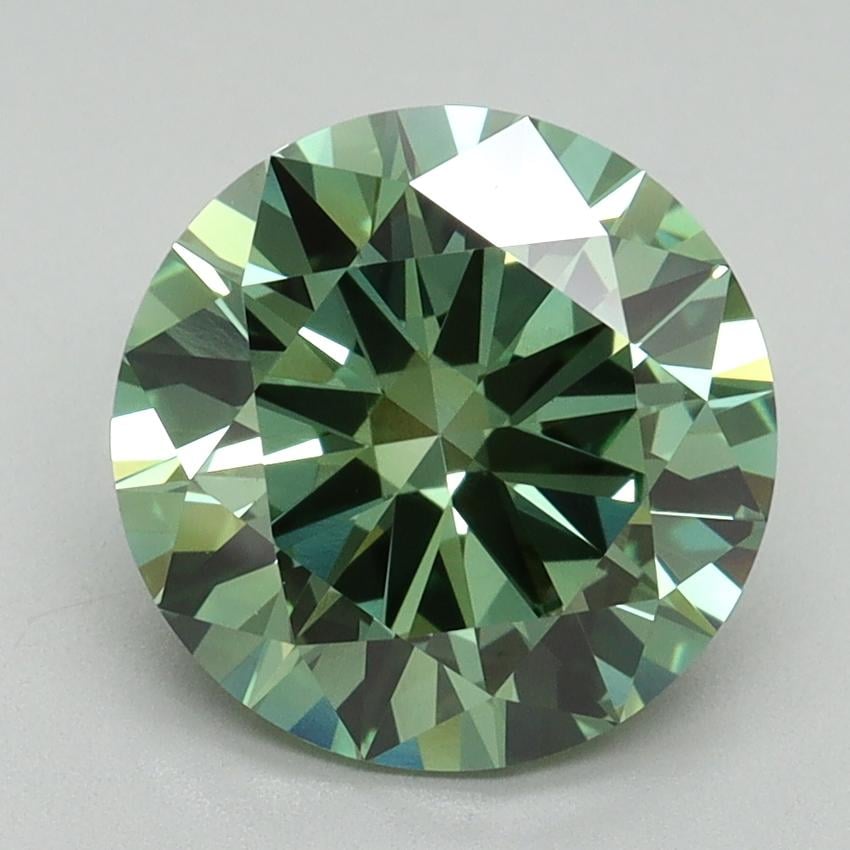 2.80 Ct. Fancy Vivid Green Round Lab Grown Diamond