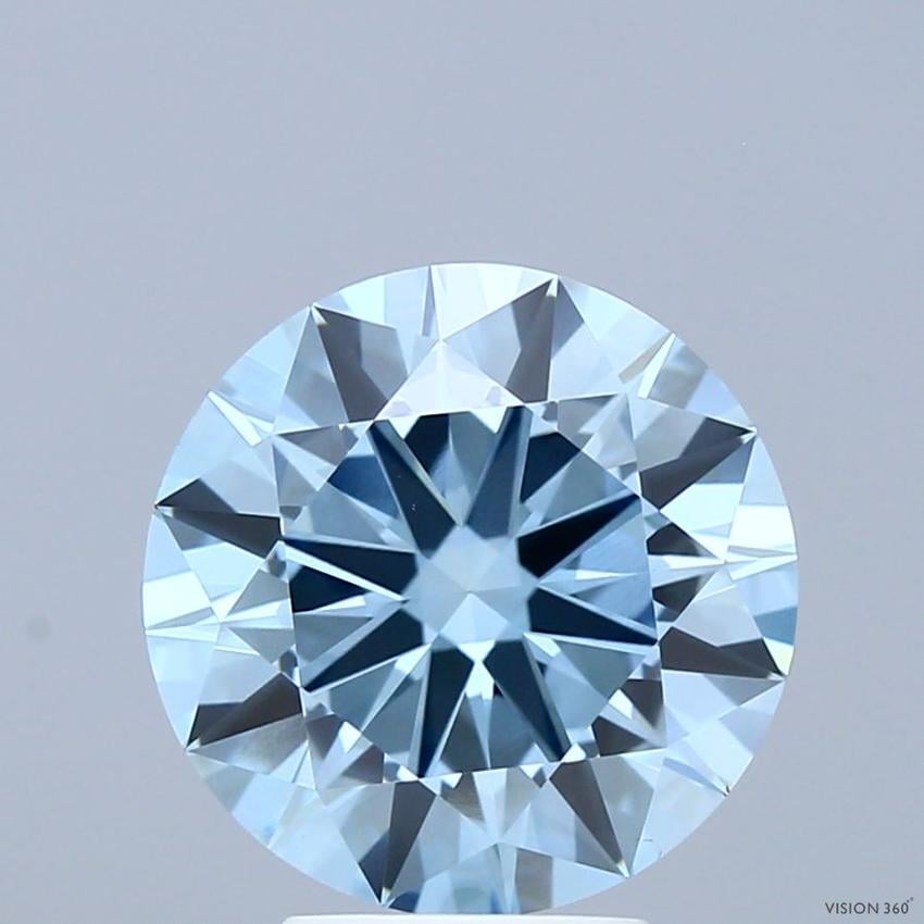 3.50 Ct. Fancy Vivid  Blue Round Lab Grown Diamond