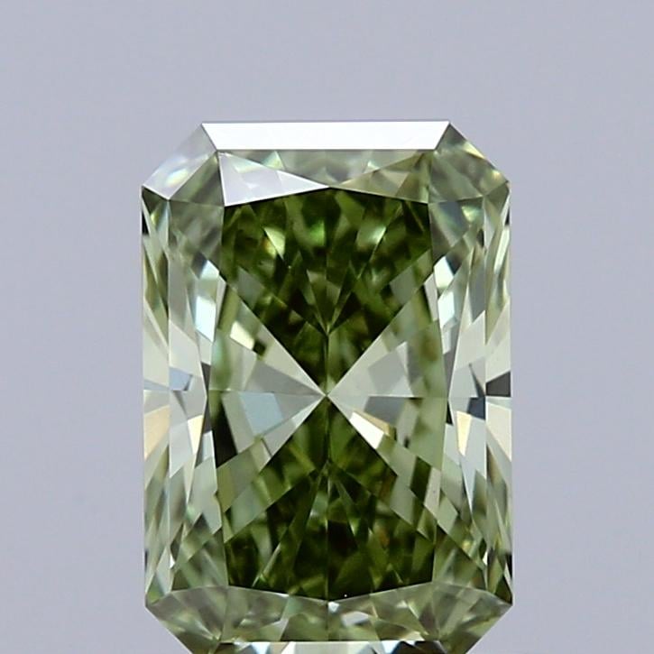 1.11 Ct. Fancy Vivid  Green Radiant Lab Grown Diamond