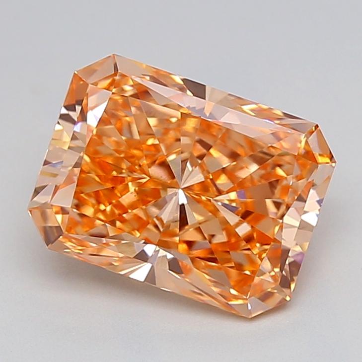 3.02 Ct. Fancy Vivid  Orange Radiant Lab Grown Diamond