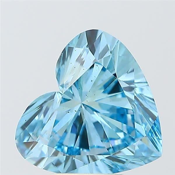 2.93 Ct. Fancy Vivid Blue Heart Lab Grown Diamond