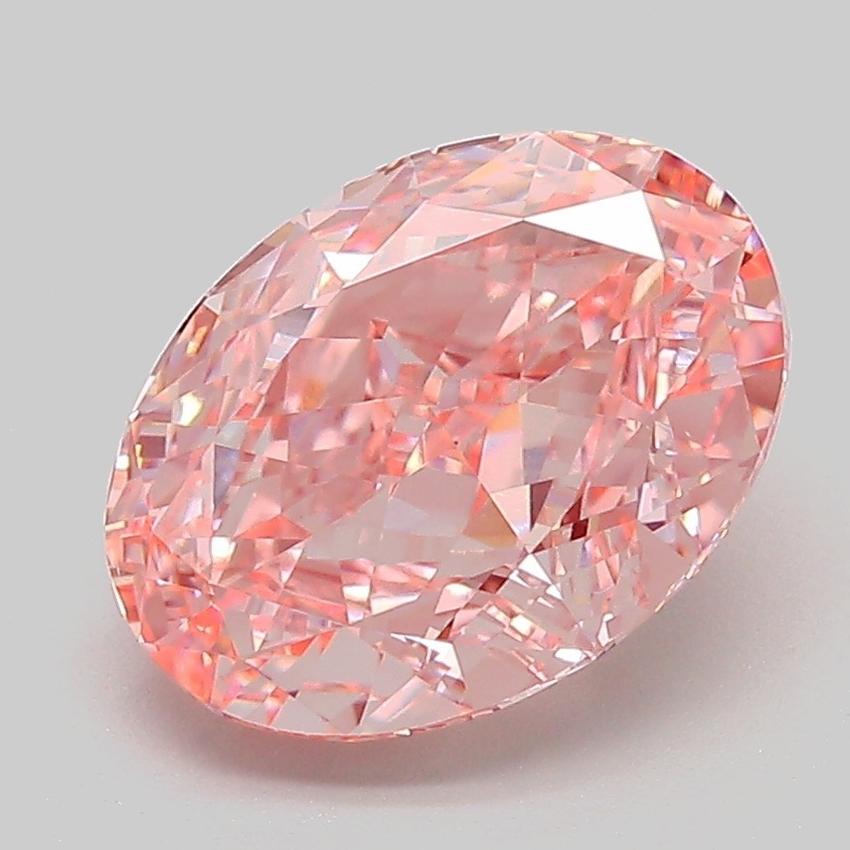 3.13 Ct. Fancy Vivid  Pink Oval Lab Grown Diamond