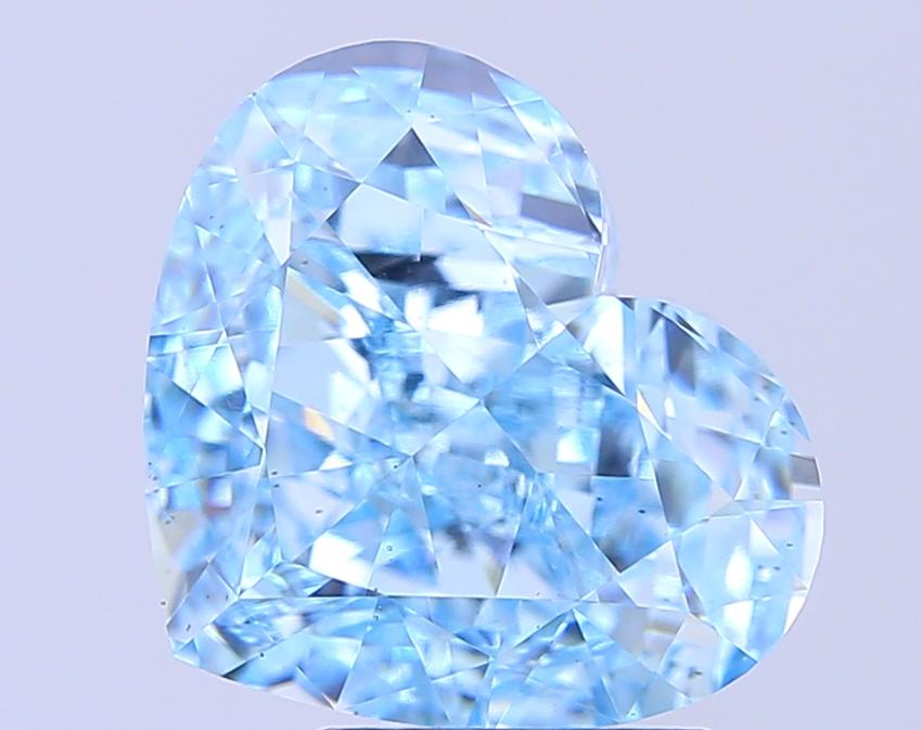 5.03 Ct. Fancy Vivid  Blue Heart Lab Grown Diamond