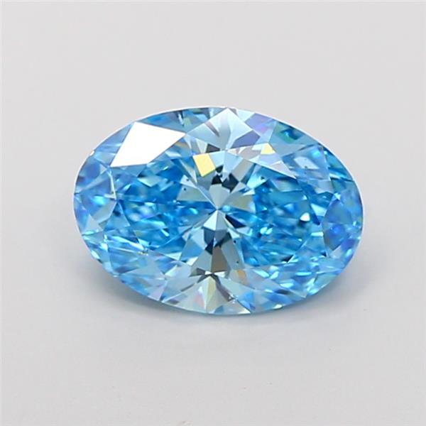 2.60 Ct. Fancy Vivid Blue Oval Lab Grown Diamond