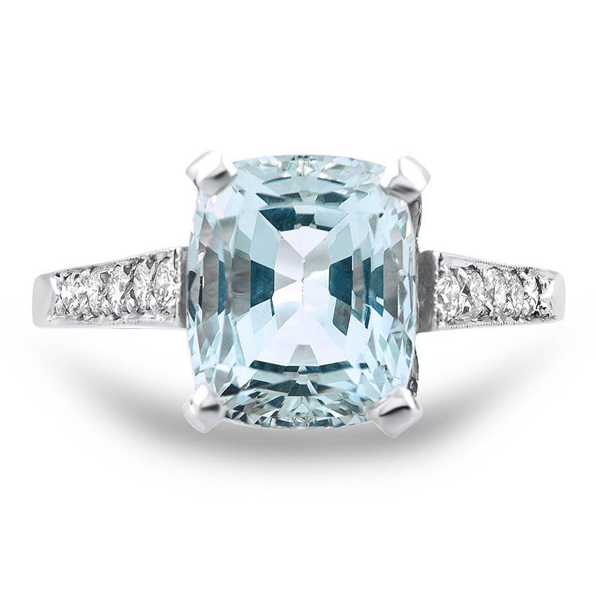 Retro Aquamarine Cocktail Ring
