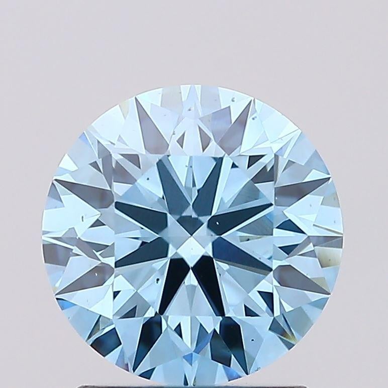 1.54 Ct. Fancy Vivid Blue Round Lab Grown Diamond