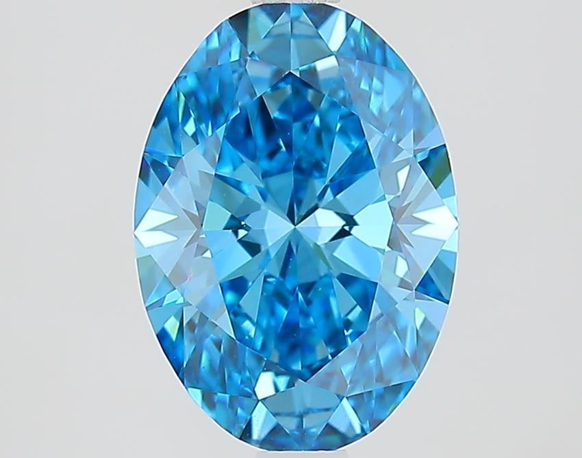 2.16 Ct. Fancy Vivid Blue Oval Lab Grown Diamond