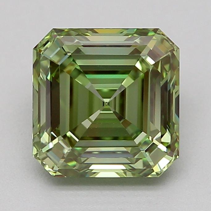 1.00 Ct. Fancy Vivid  Green Asscher Lab Grown Diamond