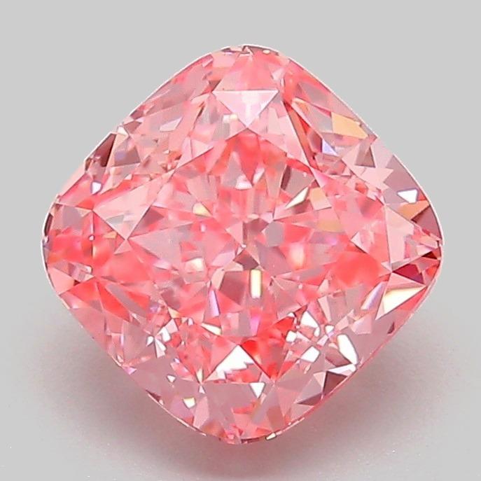 2.06 Ct. Fancy Vivid Pink Cushion Lab Grown Diamond