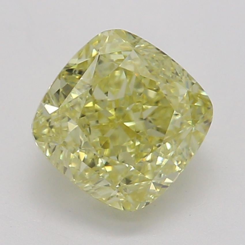 0.71 Ct. Fancy Intense Yellow Cushion Diamond