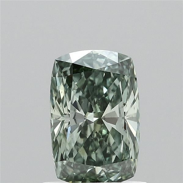 1.05 Ct. Fancy Vivid  Green Cushion Lab Grown Diamond