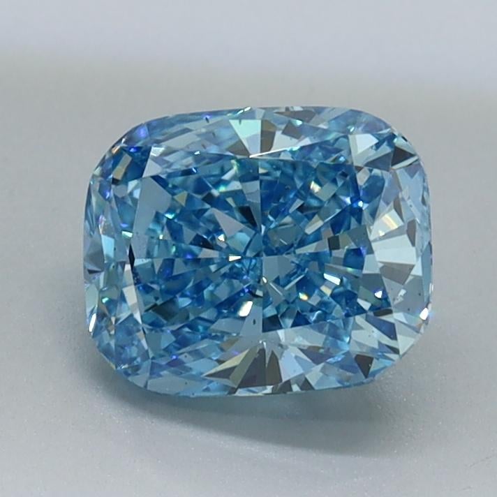 1.06 Ct. Fancy Vivid Blue Cushion Lab Grown Diamond