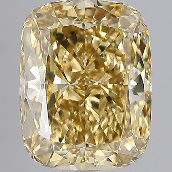 4.03 Ct. Fancy  Yellow Cushion Lab Grown Diamond