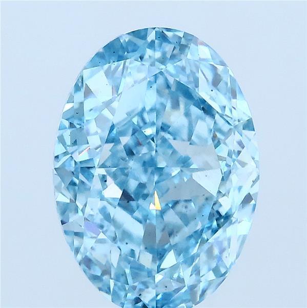 4.04 Ct. Fancy Vivid Blue Oval Lab Grown Diamond