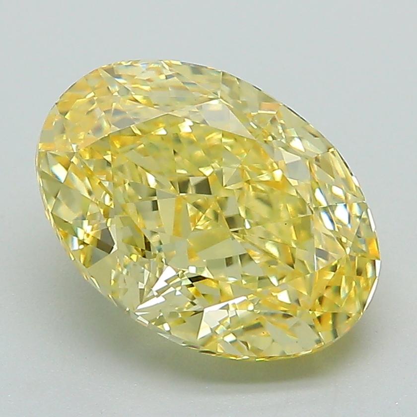 3.19 Ct. Fancy Intense Yellow Oval Lab Grown Diamond
