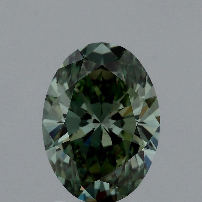 2.12 Ct. Fancy Vivid Green Oval Lab Grown Diamond