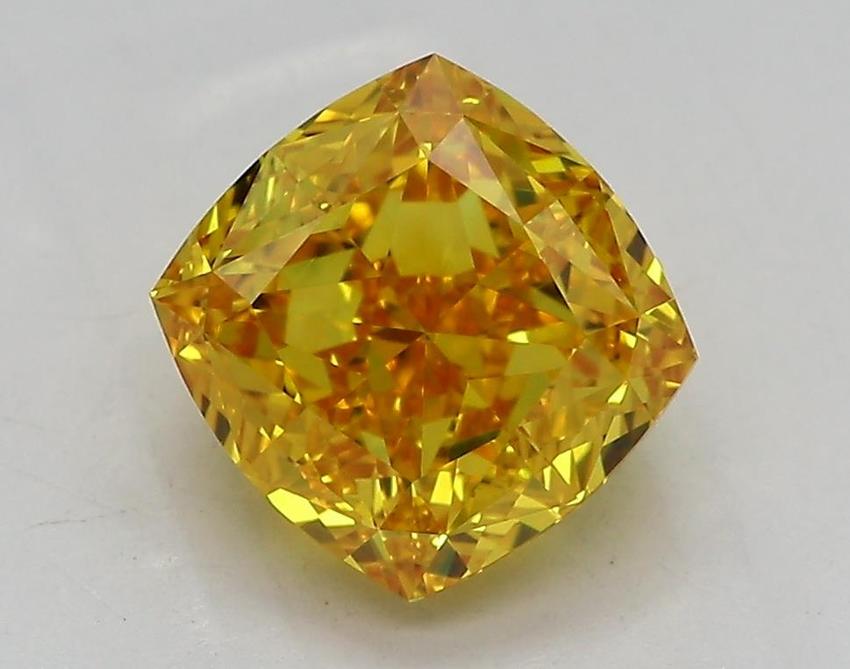 2.08 Ct. Fancy Vivid  Yellow Cushion Lab Grown Diamond