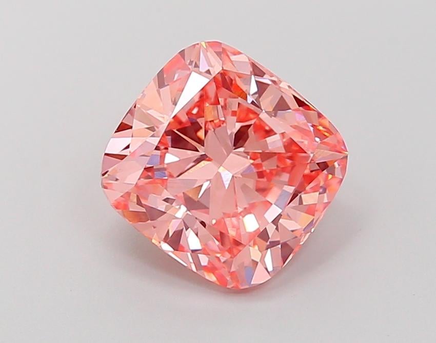 3.01 Ct. Fancy Vivid Pink Cushion Lab Grown Diamond