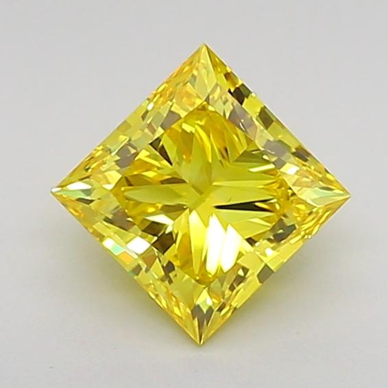 1.01 Ct. Fancy Vivid Yellow Princess Lab Grown Diamond