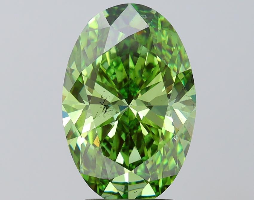 4.00 Ct. Fancy Vivid Green Oval Lab Grown Diamond