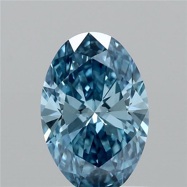1.00 Ct. Fancy Vivid Blue Oval Lab Grown Diamond