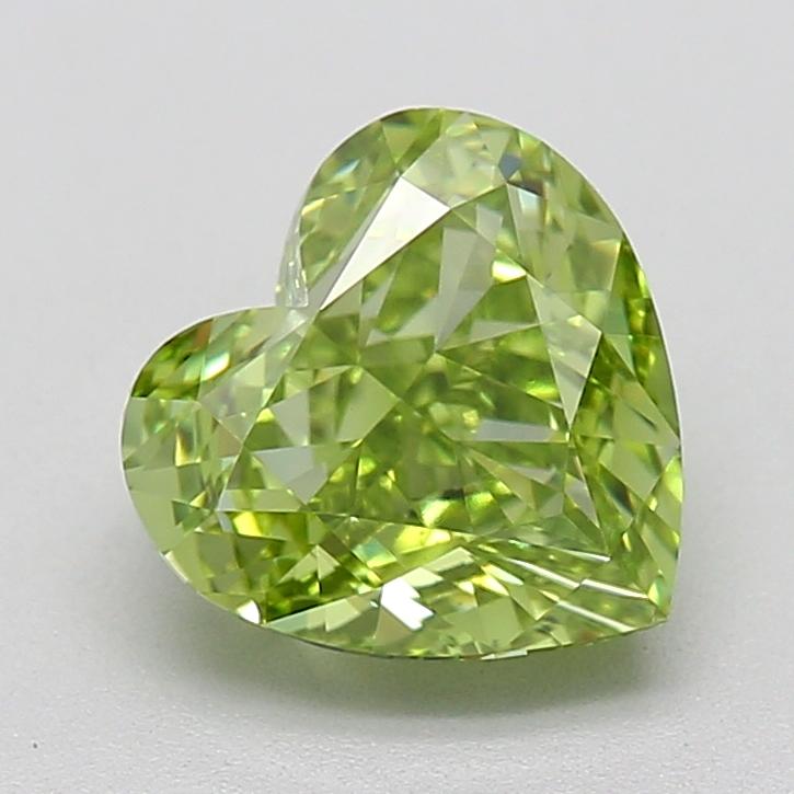 1.59 Ct. Fancy Vivid  Green Heart Lab Grown Diamond