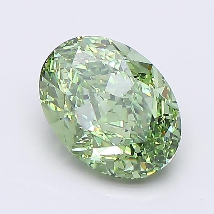 2.03 Ct. Fancy Vivid  Green Oval Lab Grown Diamond