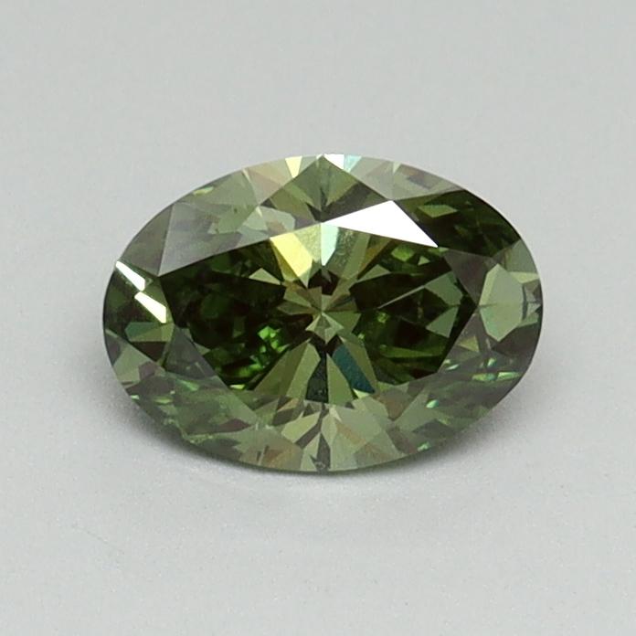 0.56 Ct. Fancy Vivid Green Oval Lab Grown Diamond