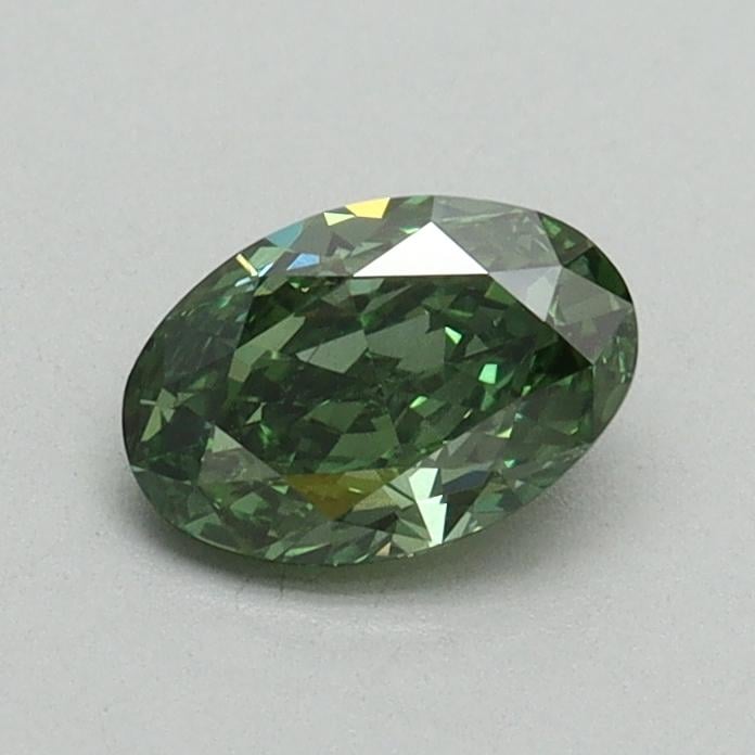 0.58 Ct. Fancy Vivid Green Oval Lab Grown Diamond