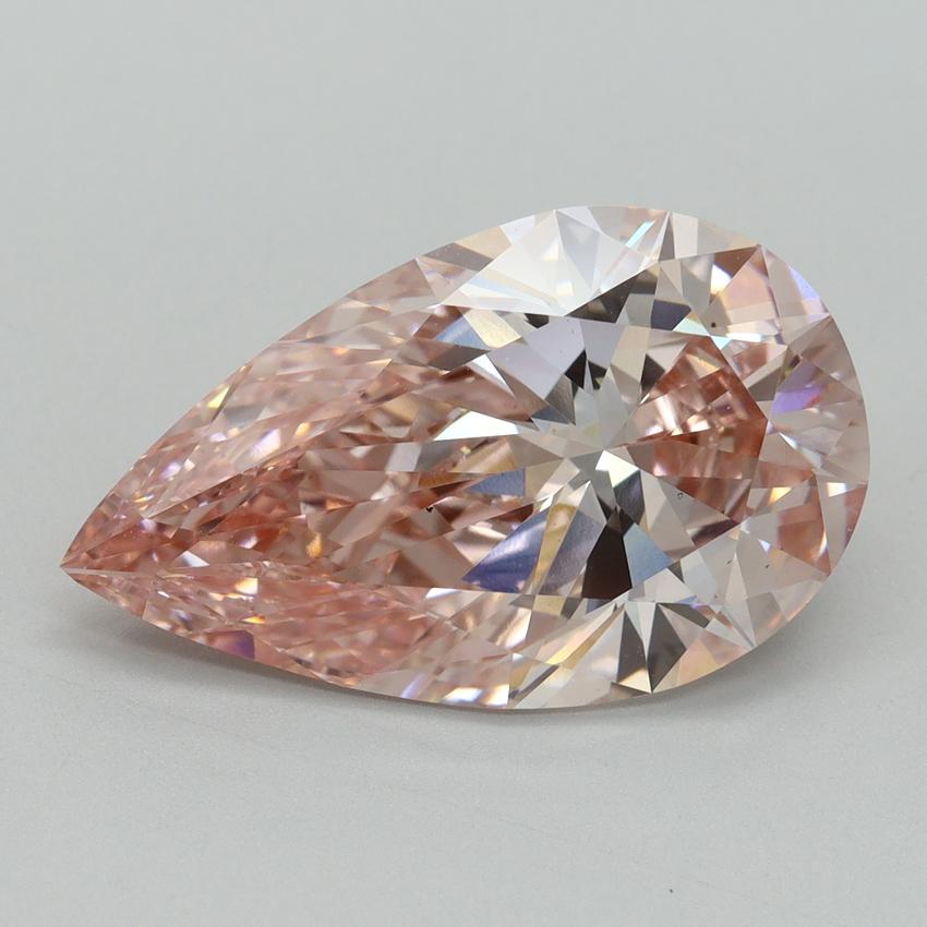 7.08 Ct. Fancy Intense Pink Pear Lab Grown Diamond