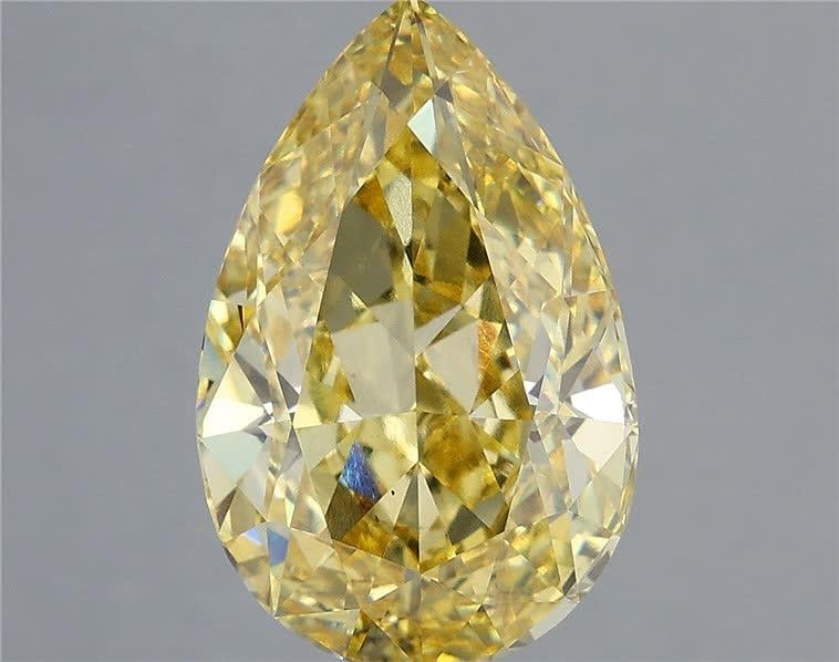 7.08 Ct. Fancy Intense Yellow Pear Lab Grown Diamond