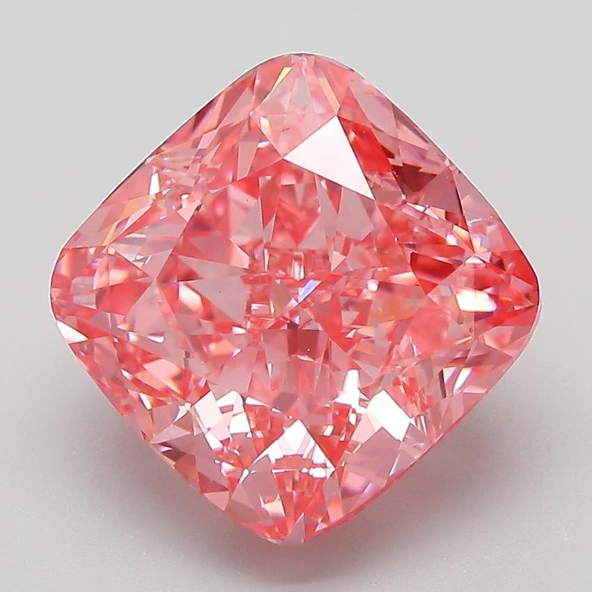 5.49 Ct. Fancy Vivid Pink Cushion Lab Grown Diamond