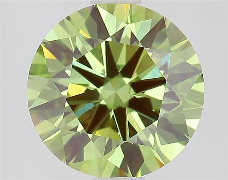 1.46 Ct. Fancy Vivid Green Round Lab Grown Diamond
