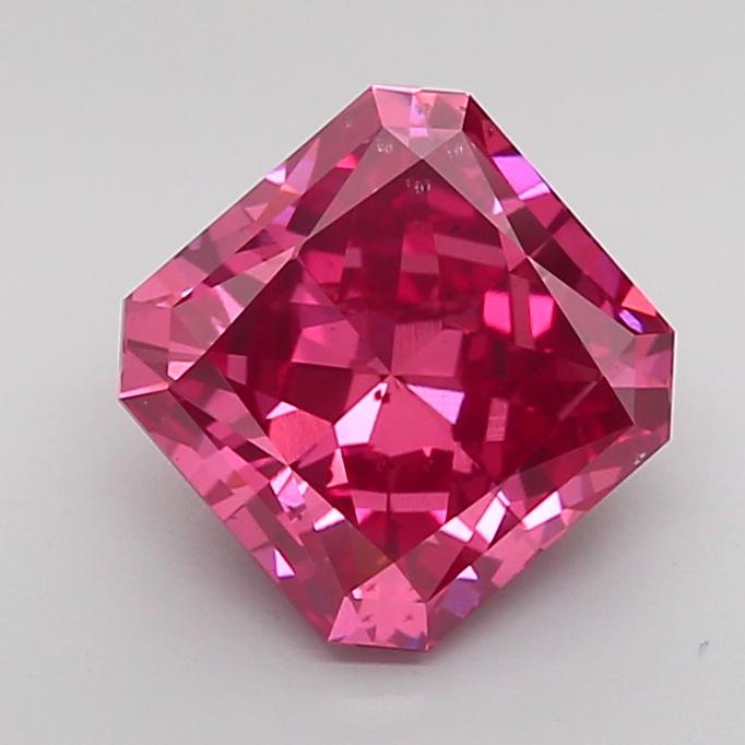 3.03 Ct. Fancy Vivid Pink Radiant Lab Grown Diamond