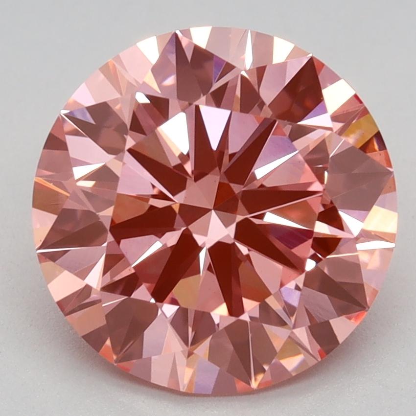 2.51 Ct. Fancy Vivid Pink Round Lab Grown Diamond