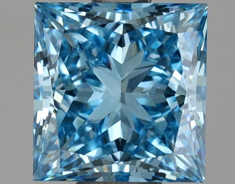 1.51 Ct. Fancy Vivid Blue Princess Lab Grown Diamond