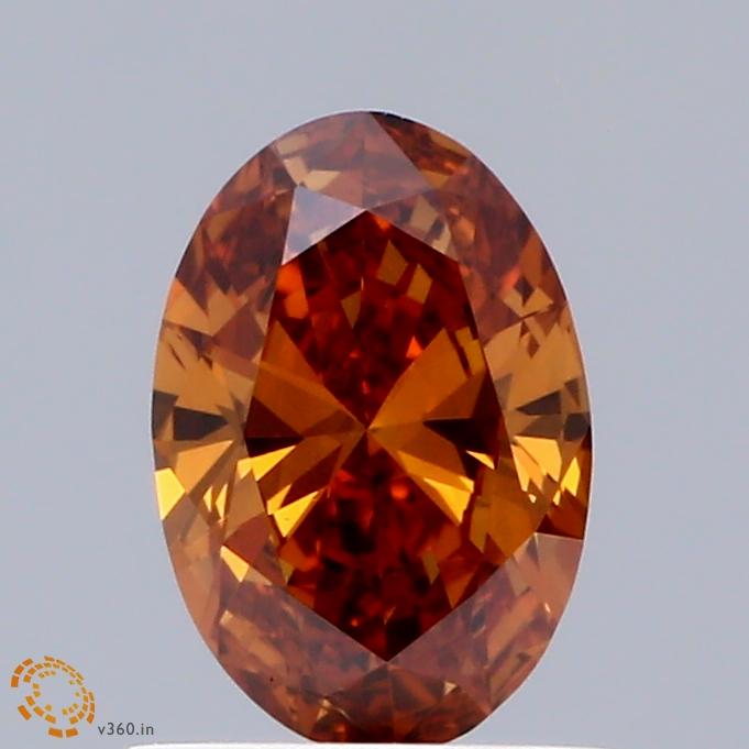 0.55 Ct. Fancy Intense Orange Oval Lab Grown Diamond