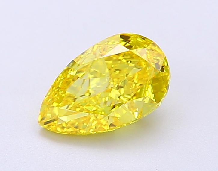 1.12 Ct. Fancy Vivid  Yellow Pear Lab Grown Diamond