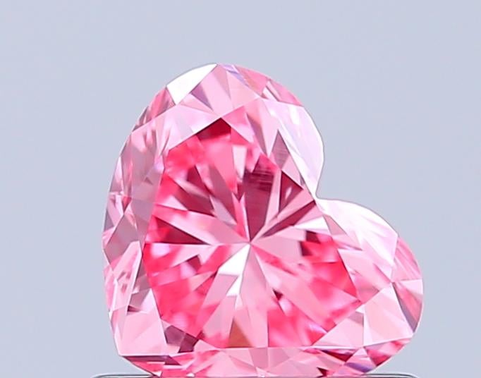 0.73 Ct. Fancy Vivid Pink Heart Lab Grown Diamond