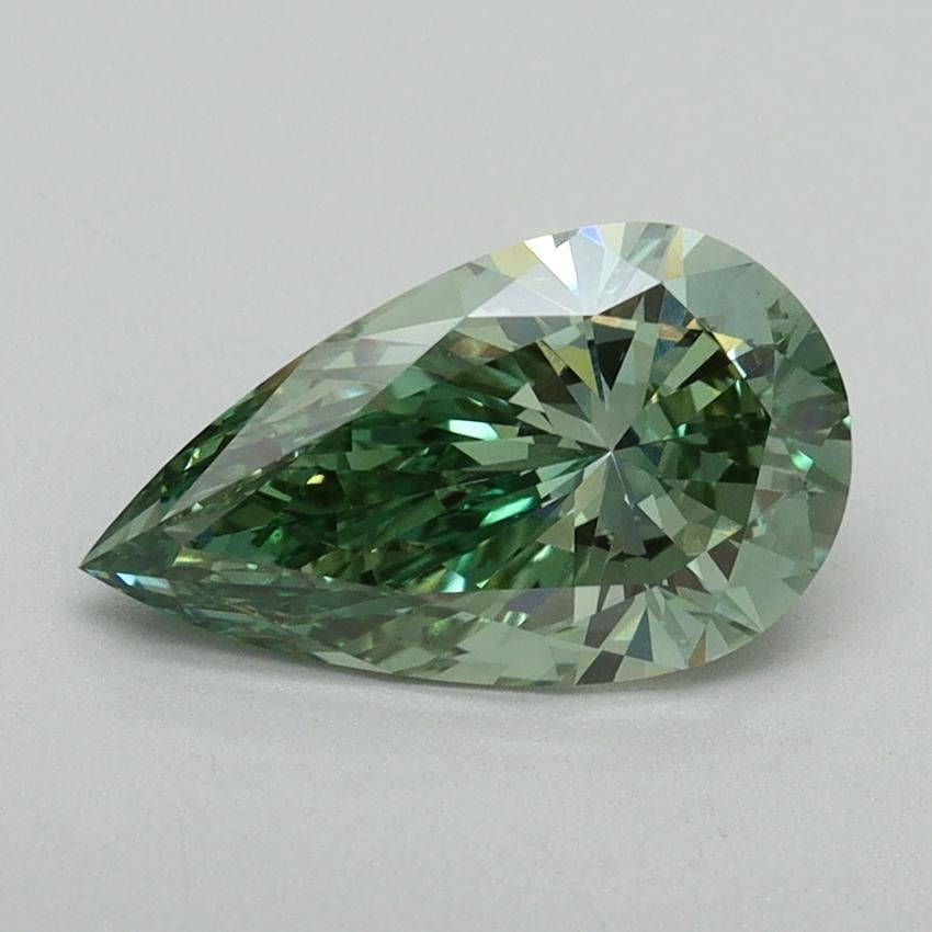 1.55 Ct. Fancy Vivid Pacific Green Pear Lab Grown Diamond