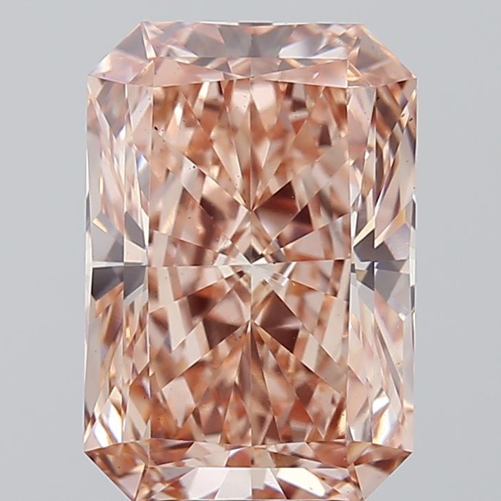 4.98 Ct. Fancy Intense Brownish Pink Radiant Lab Grown Diamond