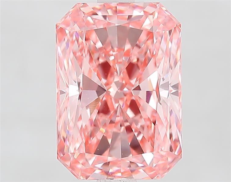 3.05 Ct. Fancy Vivid  Pink Radiant Lab Grown Diamond