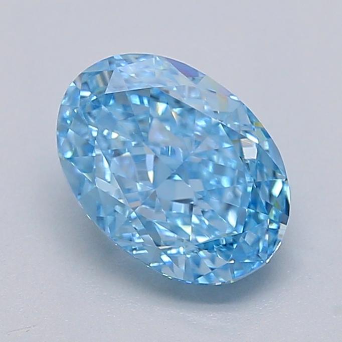 1.03 Ct. Fancy Vivid  Blue Oval Lab Grown Diamond