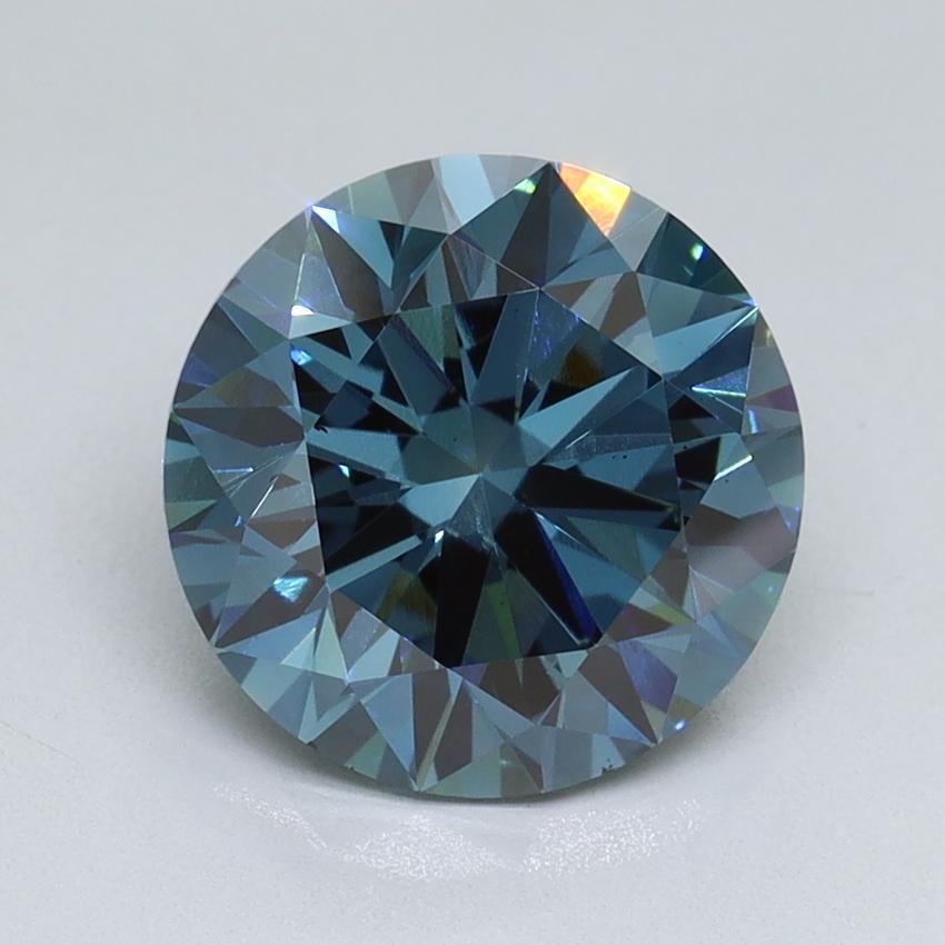 2.70 Ct. Fancy Vivid Blue Round Lab Grown Diamond