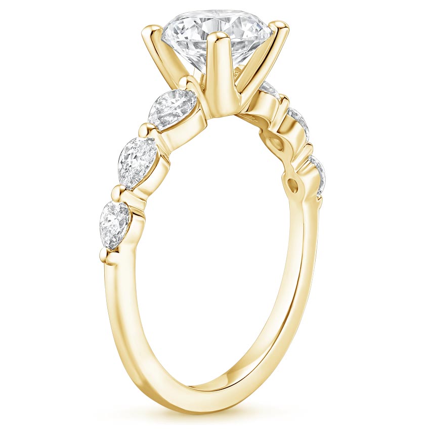 18K Yellow Gold Seine Graduated Pear Diamond Ring, large side view