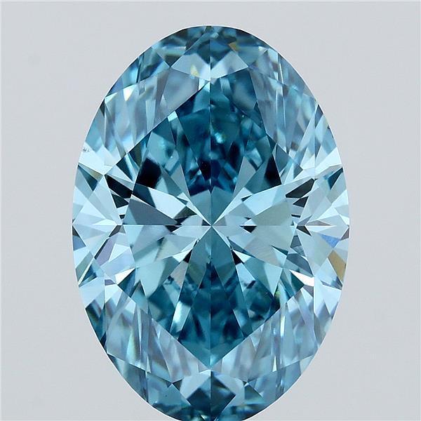 5.51 Ct. Fancy Vivid Blue Oval Lab Grown Diamond